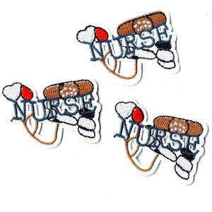 NEW 3-PACK NURSE BADGES DIY FABRIC IRON ON PATCHES
